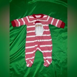 Carter's Festive Red and White Striped Footie 3 Months